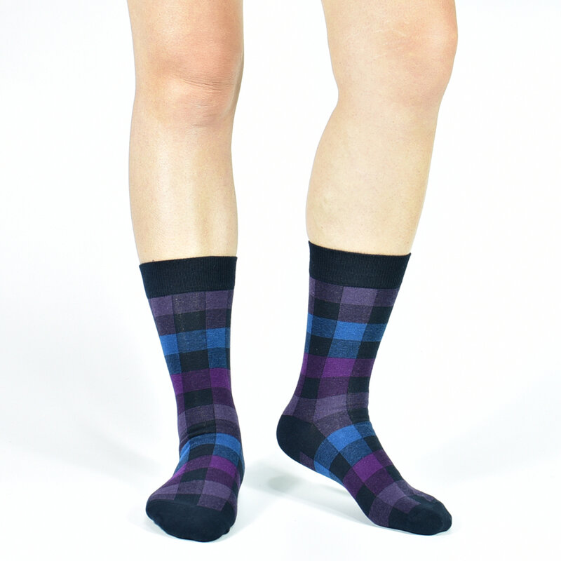 Мужские носки Платье Модные черные узорчатые хлопковые носки Happy Colorful Funny для мужчин Подарки