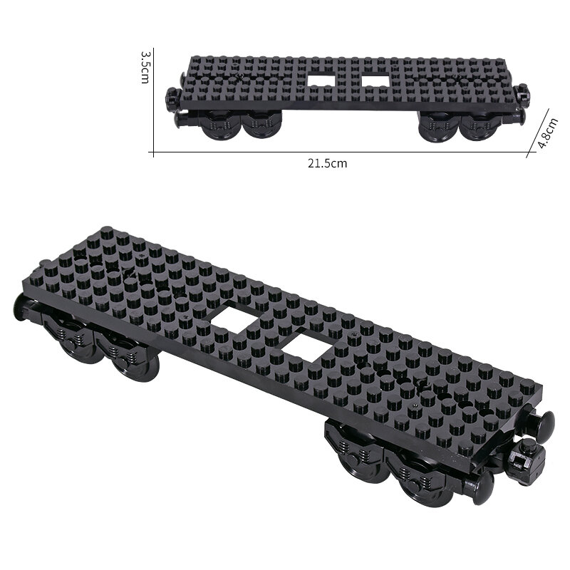 MOC City-bloques de construcción de tren para niños, juguete de ladrillos para armar Carro de rueda Base, ideal para regalo de Navidad