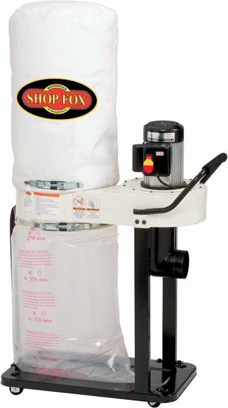 SHOP Portable W1727 1 HP Dust Collector and POWERTEC 4" x 10' PVC Dust Collection Hose