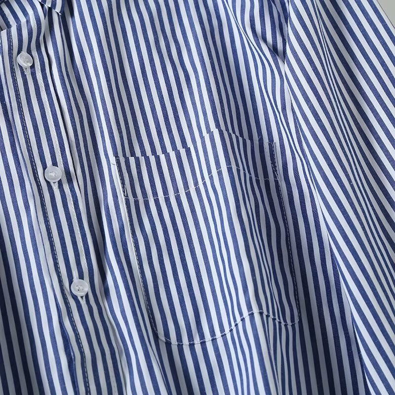 Maxdutti camisa de viaje a rayas para hombre, blusa informal Simple japonesa, Tops
