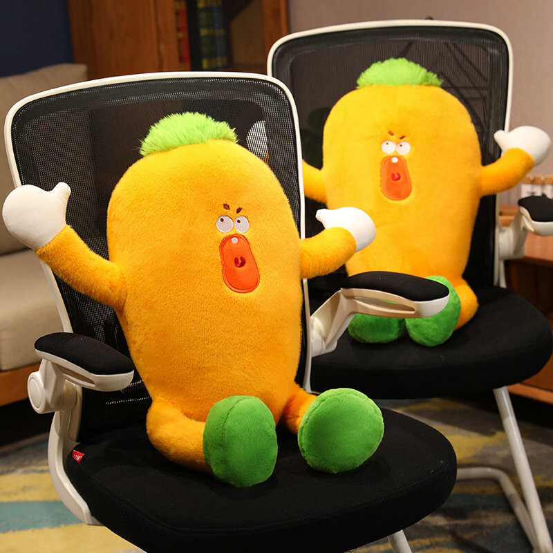 Boneka lobak sayuran kartun lucu mainan mewah simulasi boneka lembut tanaman wortel bantal sofa untuk anak perempuan hadiah Natal