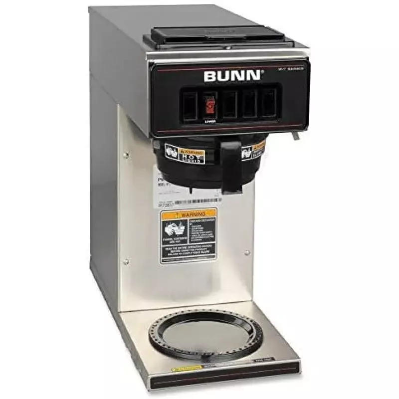 Bunn 13300.0001 pembuat kopi poulrover VP17-1SS, penggoreng kopi dengan penghangat 1, baja tahan karat, perak, standar