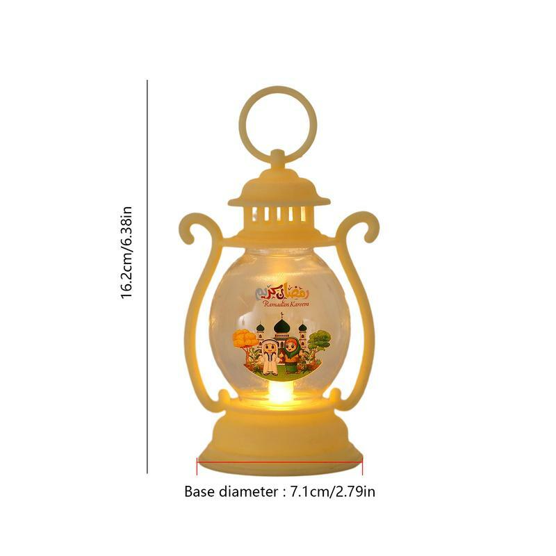 LED Light Ornament Islamic Muslim Party Supplies Ramadan Decoration 2024 Eid Mubarak Wind Lantern Decoration