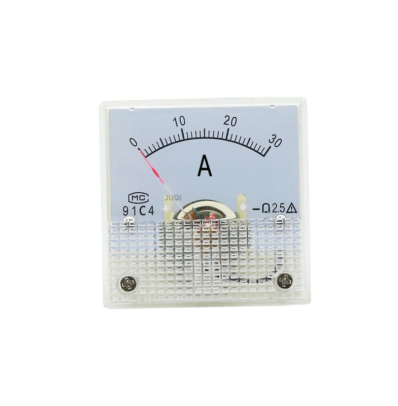 Amperímetro de tipo puntero de CC 91C4-A, 1A, 2A, 3A, 5A, 10A, 15A, 30A, 50A, 75A, 100A, 150A, 200A, 300A, 400A, 500A, mesa de placa mecánica analógica