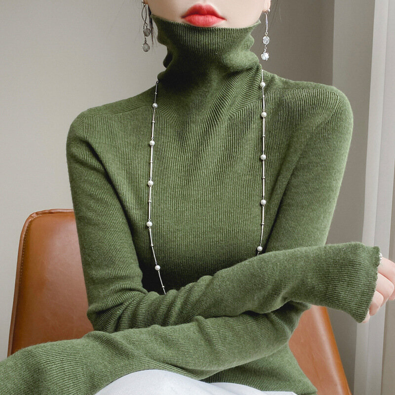 Женский свитер, пуловер, базовый Повседневный Модный Универсальный элегантный повседневный вязаный свитер с длинным рукавом, одежда для весны и осени