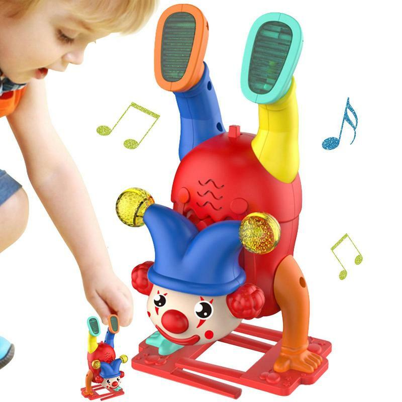 Bewegliches Licht Spielzeug tanzen gehen Clown Spielzeug blinken Kinder Musikspiel zeug Roboter musikalische Beleuchtung Spielzeug Kinder Geburtstag
