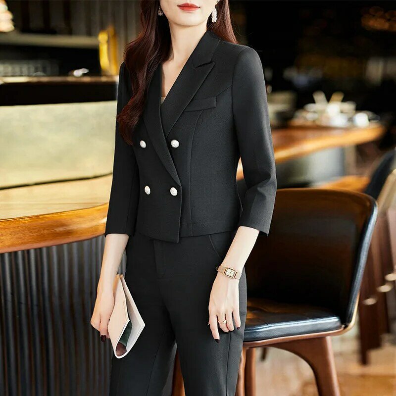 Cappotto corto per donna 2024new primavera e autunno Business Wear temperamento di piccole dimensioni Advanced Sense Casual Suit