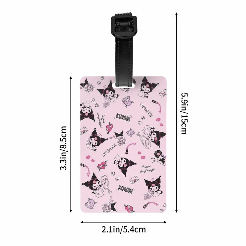 Розовая мультяшная бирка Kuromi для багажа для чемодана, личная Обложка, идентификационная этикетка