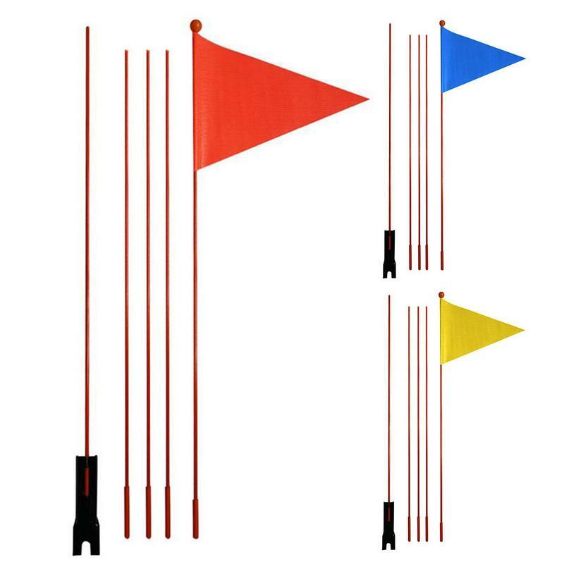 Bandeira de segurança para bicicleta de estrada e mtb, triângulo, com suporte, acessórios de ciclismo para meninos e meninas