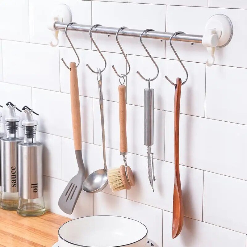 Stainless Steel Double S Shape Storage Hook Purse Hook For Bathroom Kitchen Wall And Door Organizer Accessories