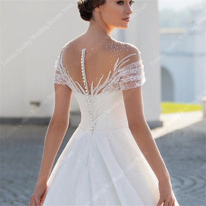 Bohemia Women Wedding Dresses 2024 V-Neck Sexy Lace Engagement Beach Bridal Gowns Lace Sleeveless Court Train Vestidos De Novias