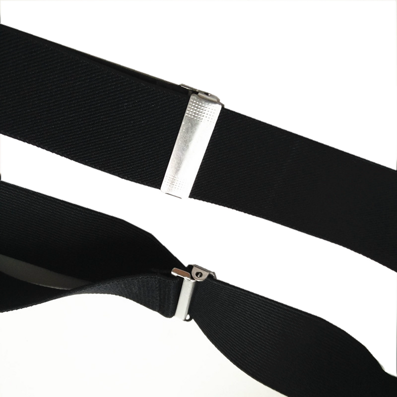 3.5 Cm Lebar Warna Solid Tanpa Salib Suspender Pria 4 Klip Kuat Suspender Wanita untuk Pesta Pernikahan Celana Kawat Gigi