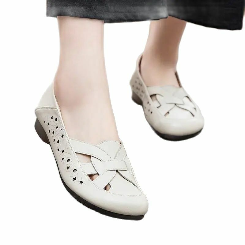 Zapatillas de Tenis femeninas para Mujer, zapatos planos de cuero para caminar, Zapatillas de trabajo, 2024