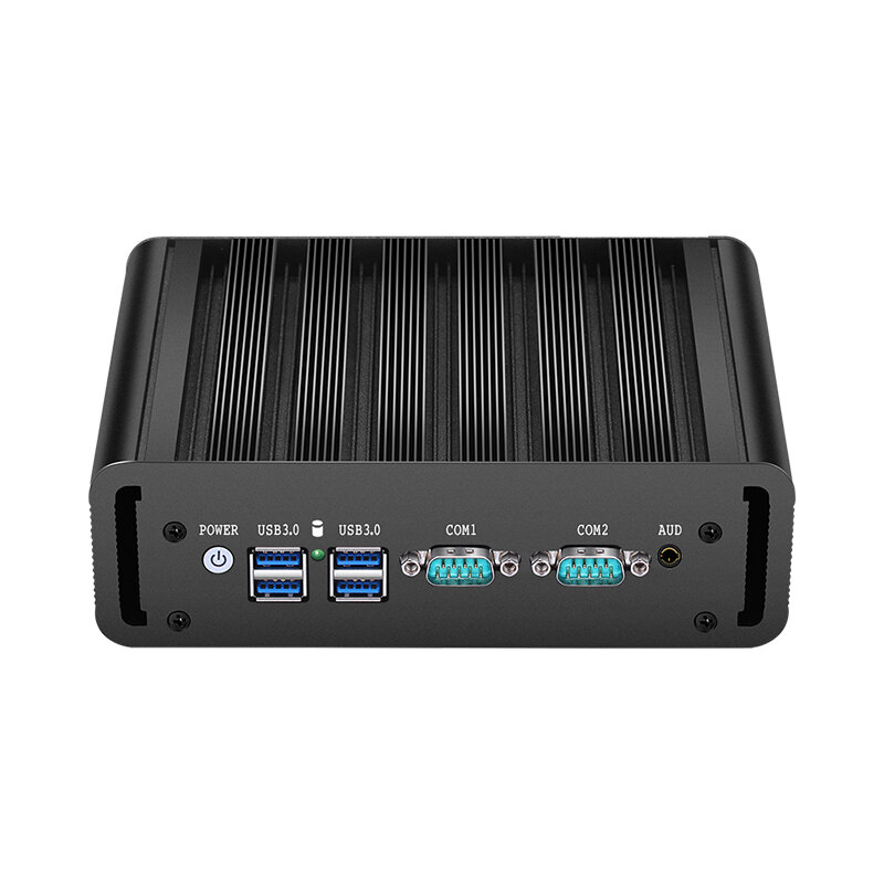 Mini PC Fanless Intel N100, computador industrial, Ethernet Dual Gigabit, 2x DB9 COM, RS232, RS485, WiFi, entalhe 4G, GPIO, janelas, Linux