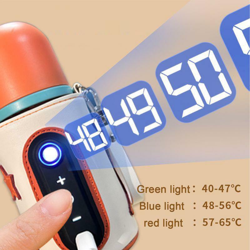 Efficient Baby Bottle Warmer Universal Digital Display Nursing Bottle Heater Portable Baby Milk Heat Keeper For Outdoor Travel