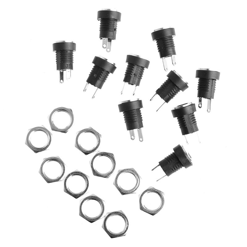 C7AD 10 stuks voeding vrouwelijke paneelmontage connector 5,5 mm 2,1 mm stekkeradapter