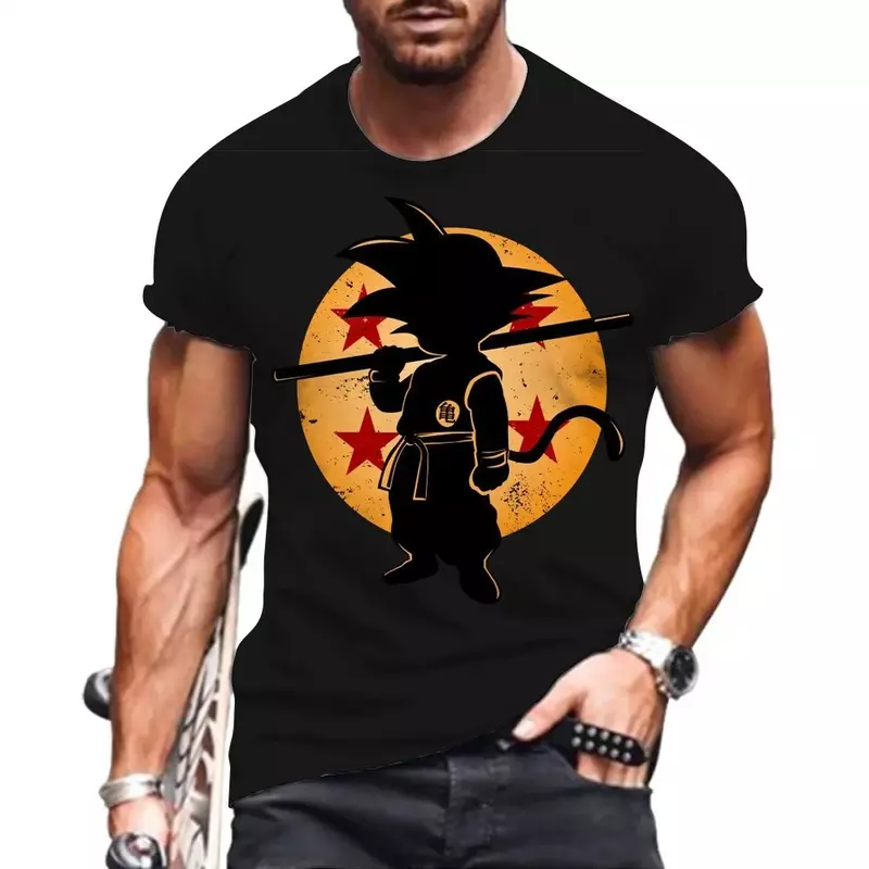Dragon Ball Z Streetwear T-shirt Homem, Roupa de Alta Qualidade, Super Saiya Essentials, 100-6XL, Novo