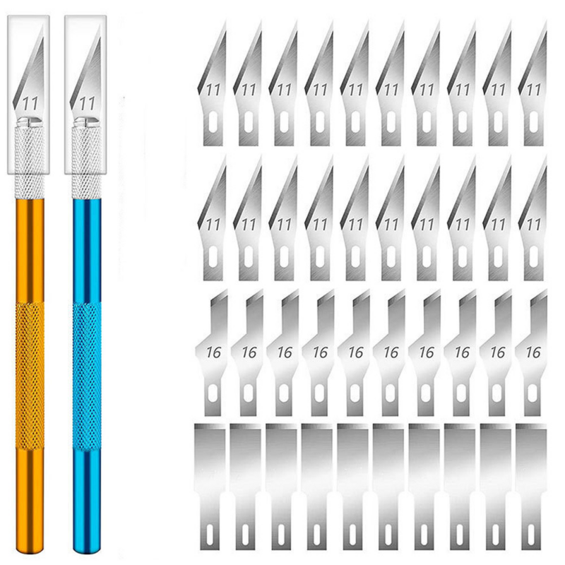 Non-Slip Metal Scalpel Knife Tools Kit Metal Scalpel Knife Blades for Mobile Phone PCB Repair Tool Handicraft Art Utility Knife