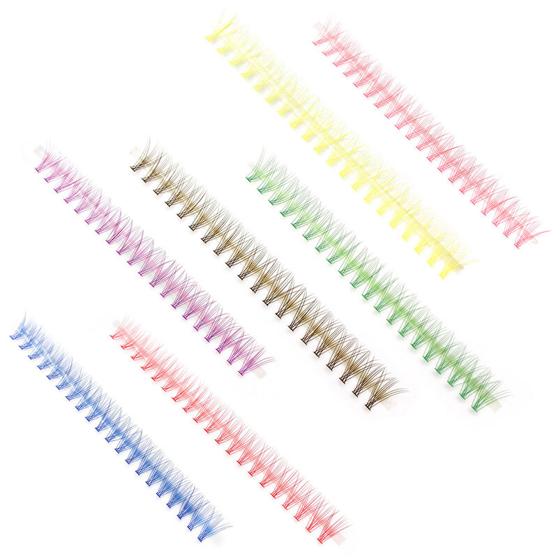 Ресницы натуральные разноцветные для макияжа, инструменты мягкие и натуральные простые в эксплуатации, 7 цветов