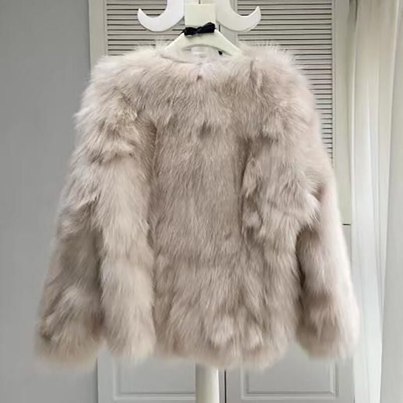 Jesienno-zimowa nowa imitacja futra lisa odzież wierzchnia damska prosta płaszcz damski biurowa 2023 damska moda ciepła krótki płaszcz ze sztucznego futra