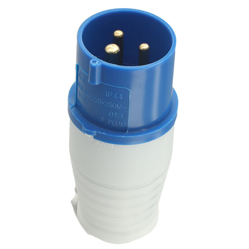 Adaptador de enchufe Industrial impermeable, convertidor de plástico, 2P, 240V, azul