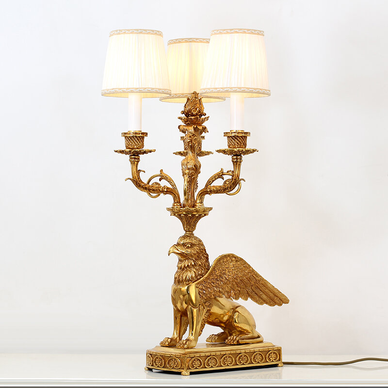 Jewellerytop baroque griffin restaurant antique brass lights gold luxury lamps mid century table lamp centerpiece