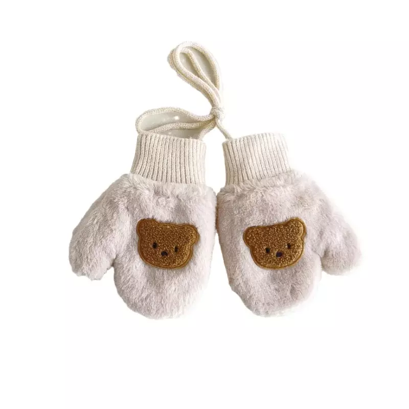 Warm Glove for Baby Korean Fashion Kawaii Cartoon Bear Mittens for Toddler Boy Girl Autumn Winter Warm Glove for 1-4 Year Kids