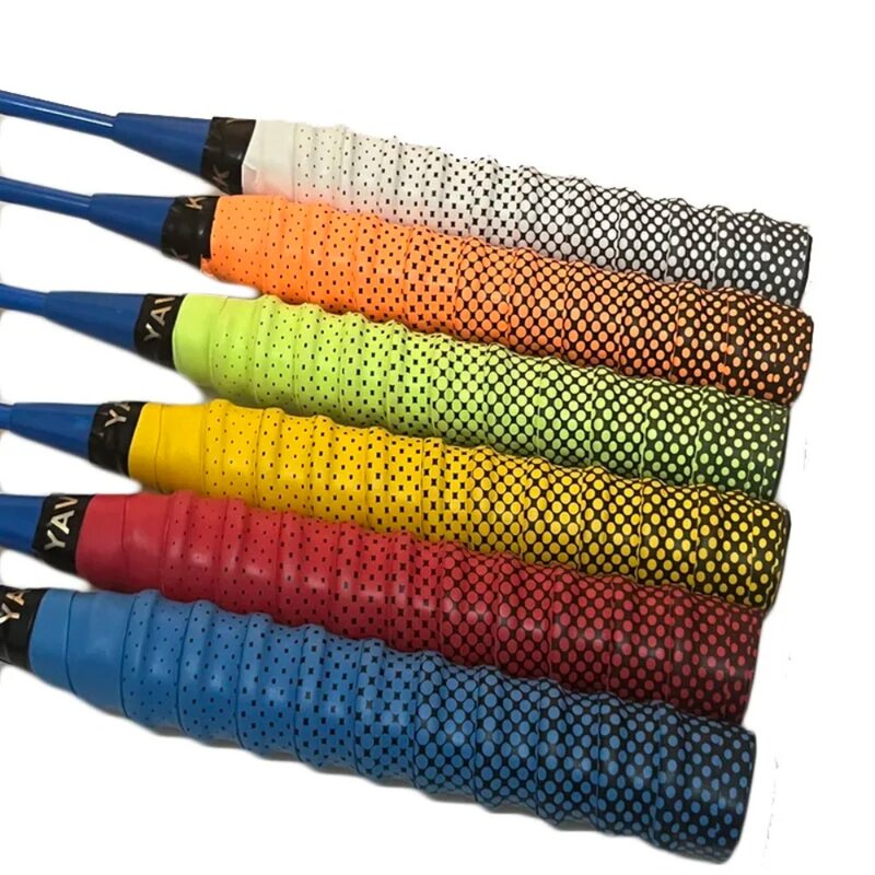 Cinta de agarre antideslizante para raqueta de tenis, agarre de PU con absorción de impacto, para bádminton, 1 piezas