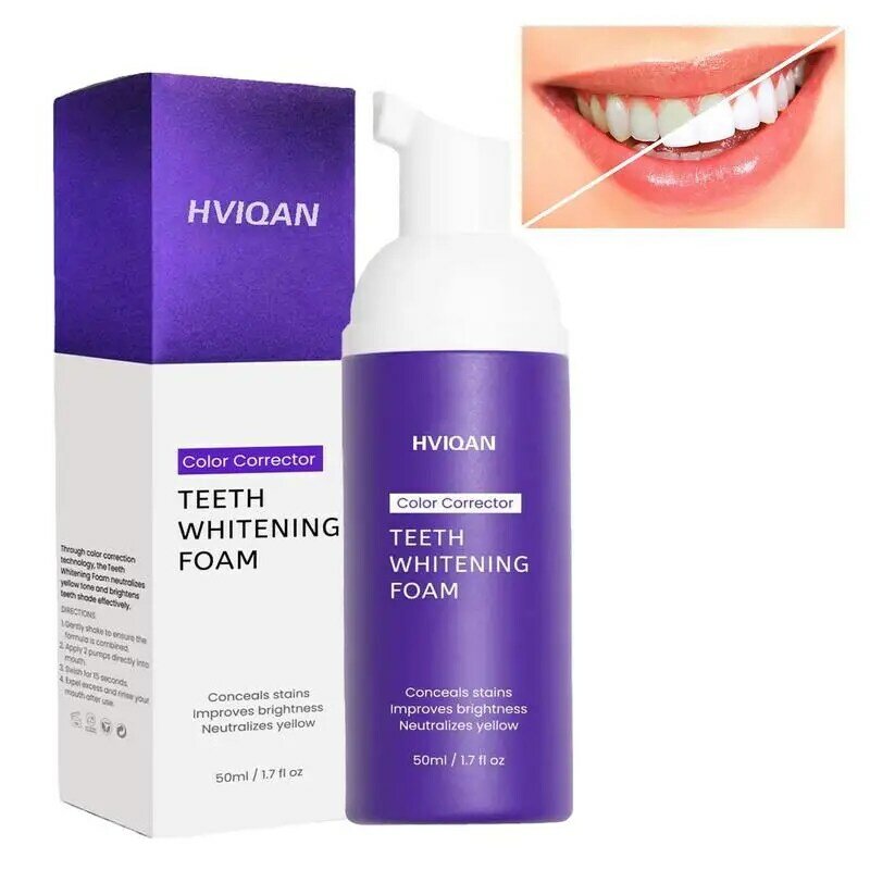 50ml Teeth Whitening Mousse Deep Cleaning Cigarette Stains Repair Bright Neutralizes Yellow Tones Dental Plaque Fresh Breath