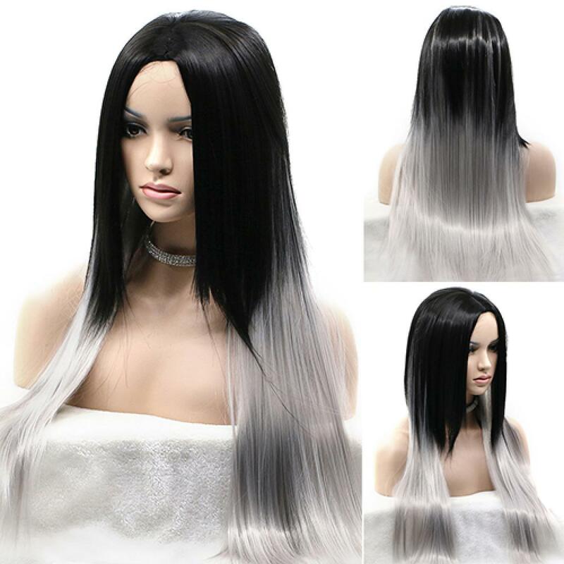 HD Transparent Black Gradient Gray Wig Lace Frontal Human Hair Wigs Bob Wig Brazilian Bone Straight Lace Front Human Hair Wigs