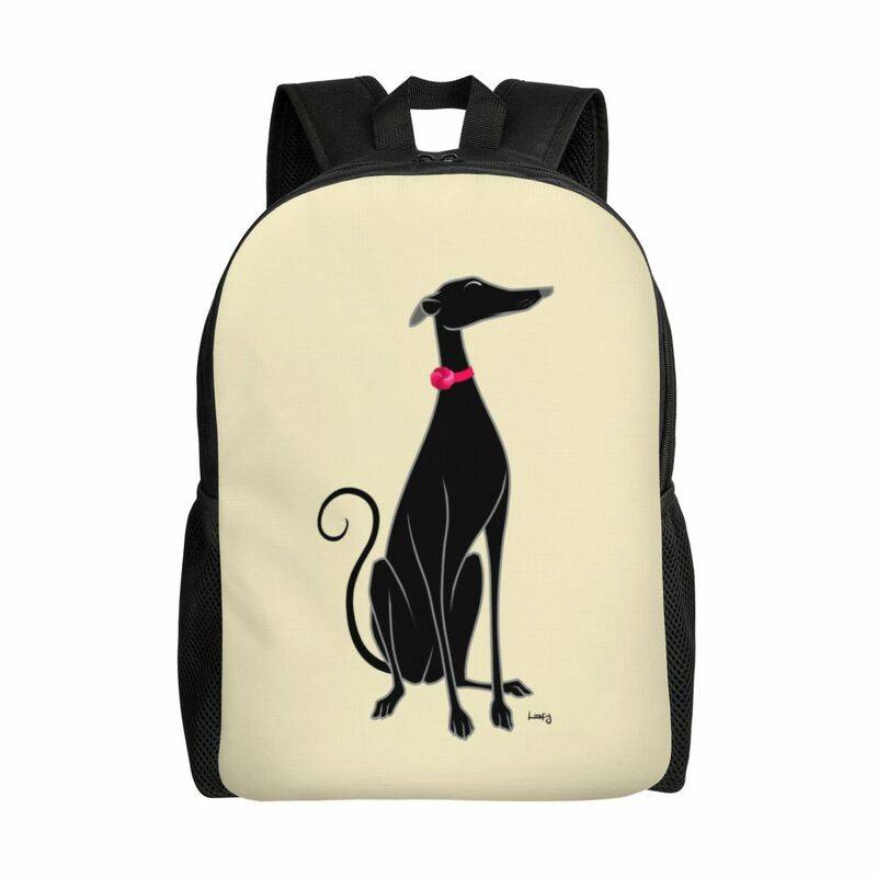 男性と女性のためのgreyhound近視犬のバックパック、かわいい大学の学校の学生のバックパック、16インチのラップトップ、鞭のペットの子犬のバッグに適合