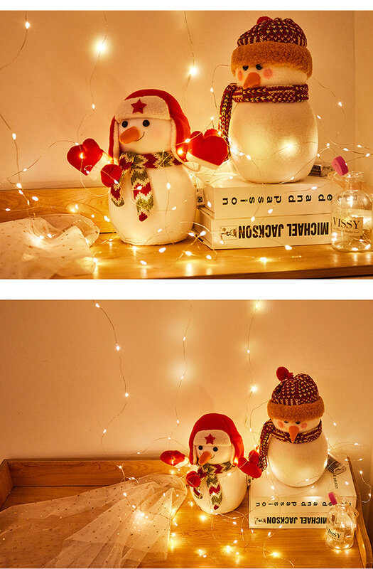 Cadena de luces de hadas de piezas, 30LED, alambre de cobre de 3M, alimentada por batería, decoración de boda, fiesta de Navidad, caja de regalo, lámparas de ramo