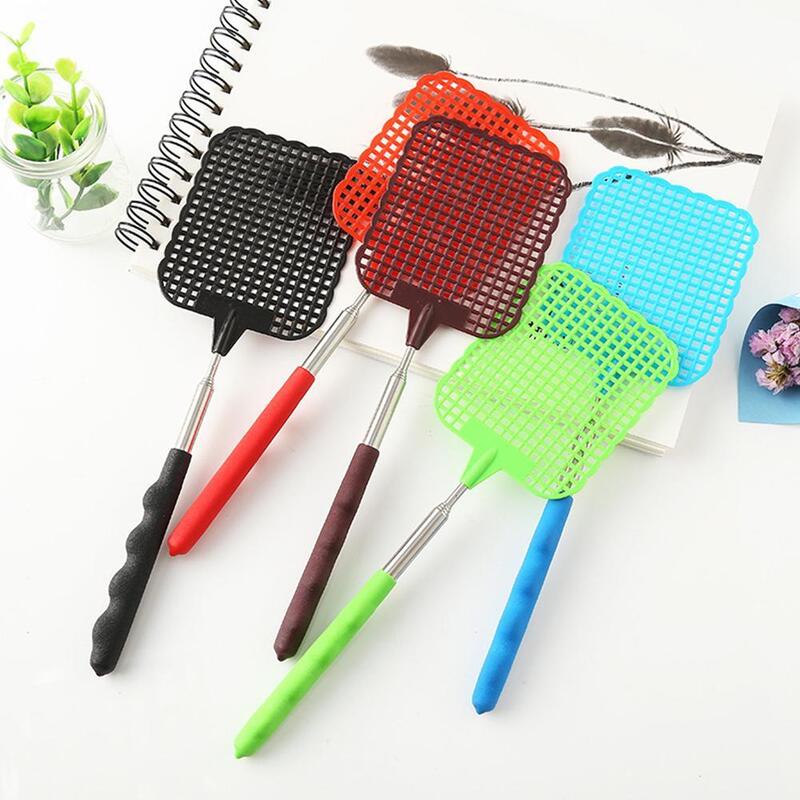 28cm Telescopic Fly Swatters Retractable Manual Plastic Fly Swatter Extendable Flyswatter With Long Pole Can Extend To 73cm