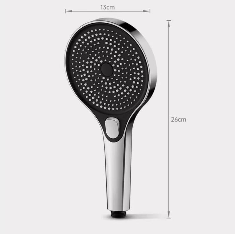 Nuovo soffione doccia ad alta pressione grande 130mm nero 3 modalità ugello Spray a risparmio idrico massaggio doccia a pioggia accessori per il bagno