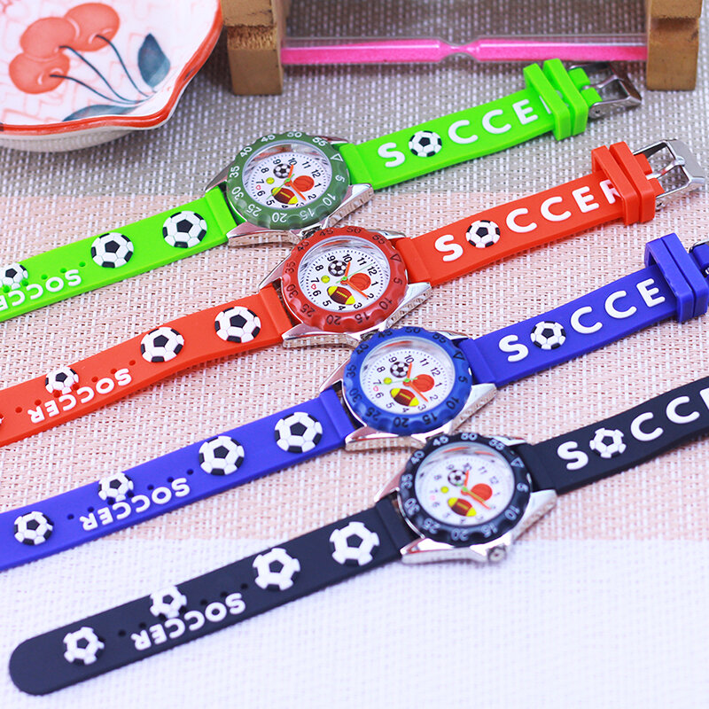 Reloj deportivo Chaoyada para niños y niñas, cronógrafo de silicona con dibujos animados de fútbol, marca famosa