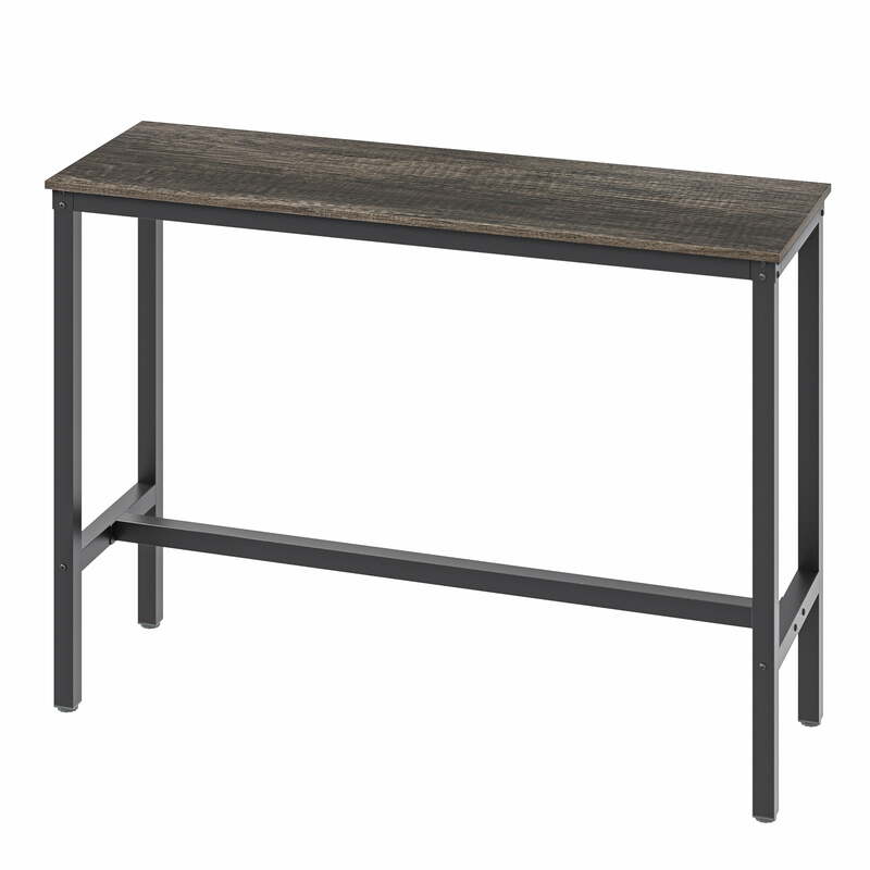 47.2" Bar Table Pub Counter Height Dining Table Bistro Cafe Table for Kitchen Living Room, Retro Oak