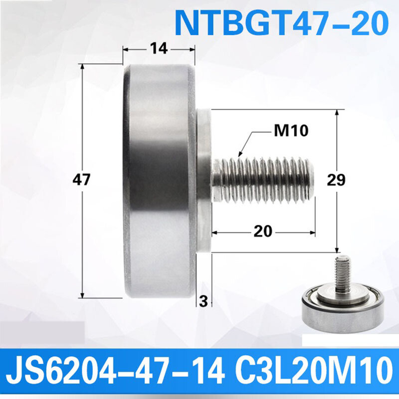 Vis de filetage de la série M10 de NTBG avec la vis, roulement 6204 Roulement externe NTBGT47-20 de 1PC