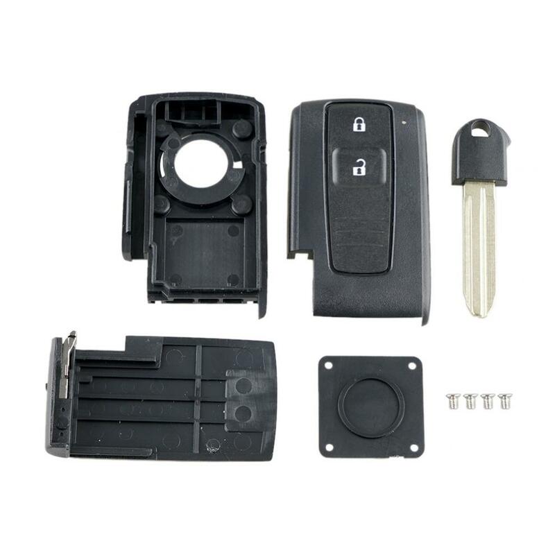 2 przyciski obudowa kluczyka do samochodu zamiennik, czarny etui na kluczyki do samochodu z ostrzem TOY43 pasującym do Toyota Prius Corolla- Verso