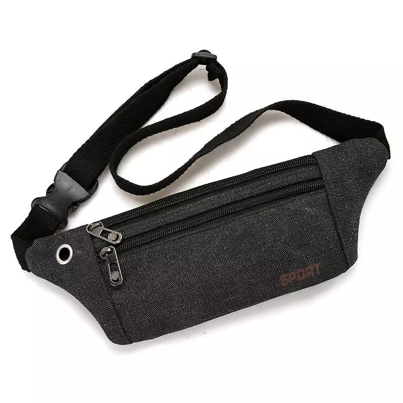 New Pure Canvas Fit Waistpack Mobile Waistpack Men's Sports Outdoor Leisure Running Anti theft Ultra Thin Invisible