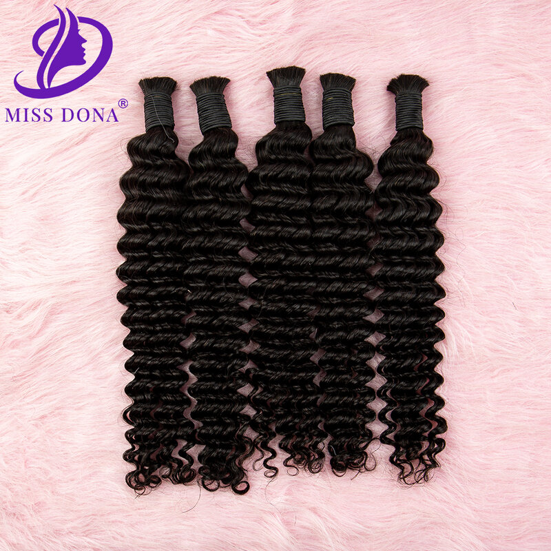 Natural Black No Weft Human Hair Extension Curly Virgin Human Bulk Hair Bundles for Weaving