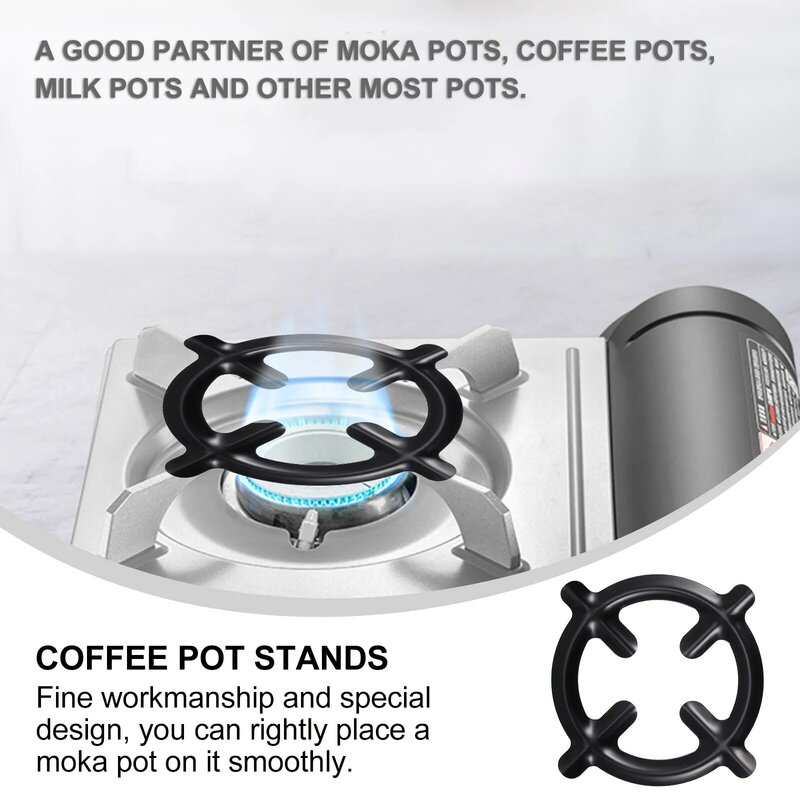 Soporte para olla de café Espresso eléctrico, 3 piezas, hornillo de hierro, anillo reductor, bastidores redondos