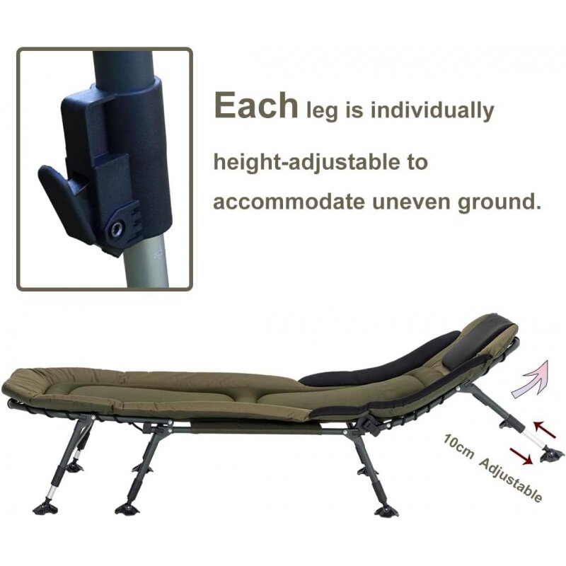 XXL Camping Cots for Adults 330Lbs with Carry Bag, Heavy Duty Folding Bed with Soft Padded Cushion, Portable Military Cot for Hu