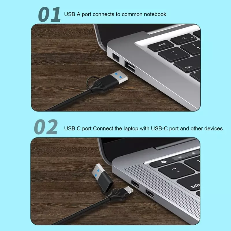 1080P@30Hz Game Capture Card 4K HD Source to USB-A/USB-C 2in1 Video Recording Cable for PC Xbox Camera Live Streaming Broadcast