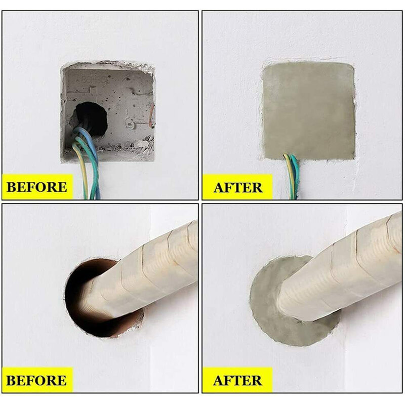 1/4 buah lem penyegel lubang dinding AC, perbaikan tanah liat tahan Air lubang AC, perbaikan penyegel saluran pembuangan