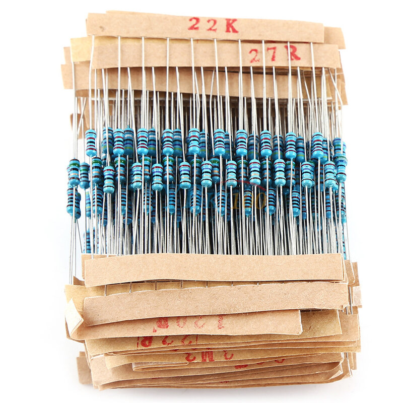 2600 pz/lotto 130 valori 1/4W 0.25W 1% resistori a pellicola metallica Kit confezione assortita Set lotto resistori Kit assortimento resistore fisso