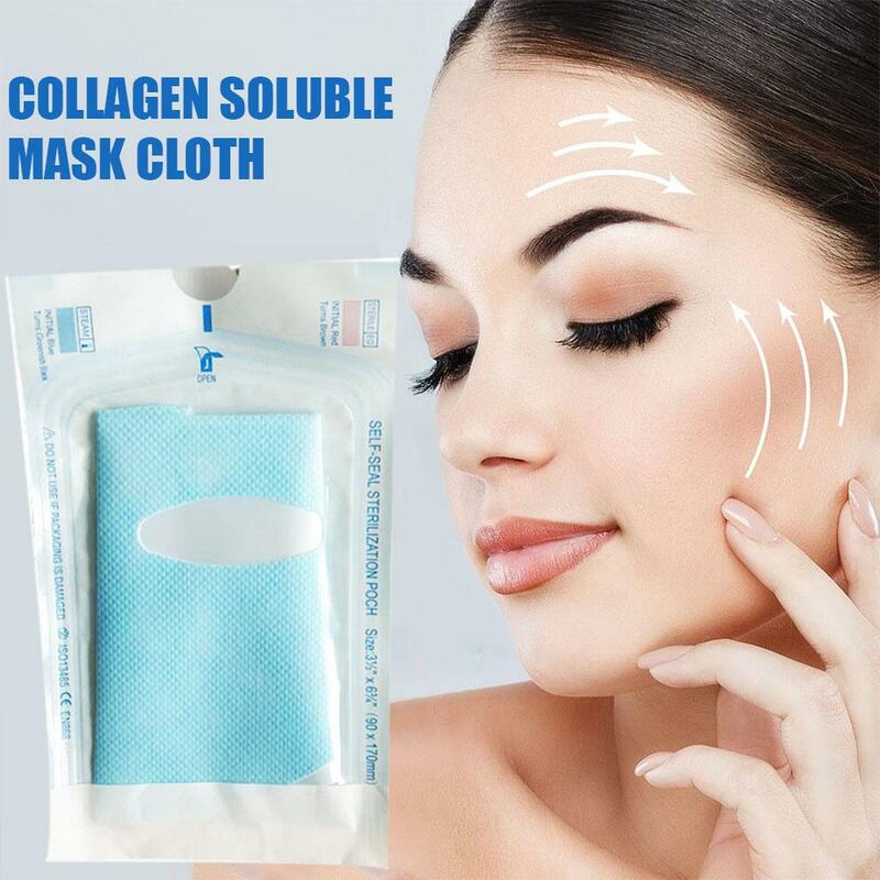 Masker kain larut kolagen Nano ultratipis masker wajah non-tenun perjalanan portabel masker kertas bungkus katun perawatan kulit
