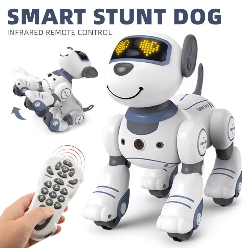 FUUY-Controle Remoto Robô Cão para Crianças, Cão Real Interativo Robot Pet, Siga-me Robótica Brinquedos, Inteligente R