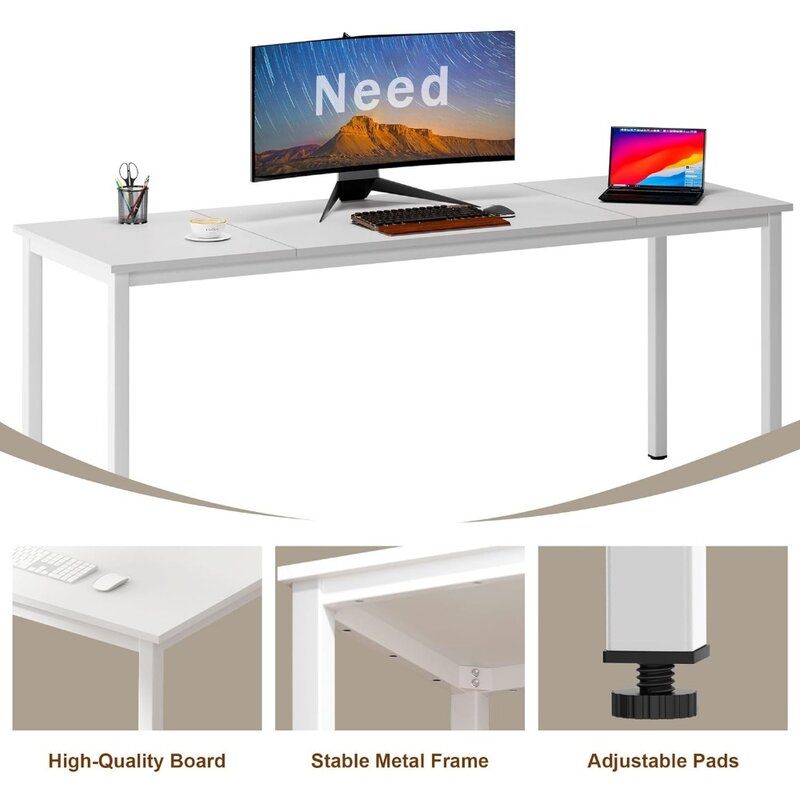 Potrzebujesz biurko wykonawcze 70,8-calowe, duże stylowe biurko komputerowe, proste biurko do nauki, meble biznesowe do stacji roboczej