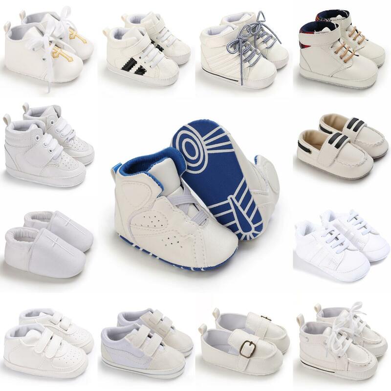 Scarpe da bambino bianche di moda scarpe Casual per ragazzi e ragazze scarpe da battesimo con fondo morbido Sneakers per le prime scarpe da passeggio Comfort