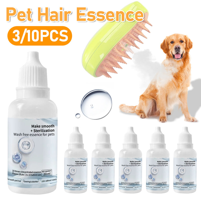 3-10pc Cat Steam Brush Wash Free Essence Hair Serum Animal Grooming Essence Cat Dog Depilation for Cat Steamy Brush Pet Cleaning